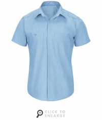 Men's Light Blue Pro Airflow Work Shirt - Short Sleeve SP4ALB