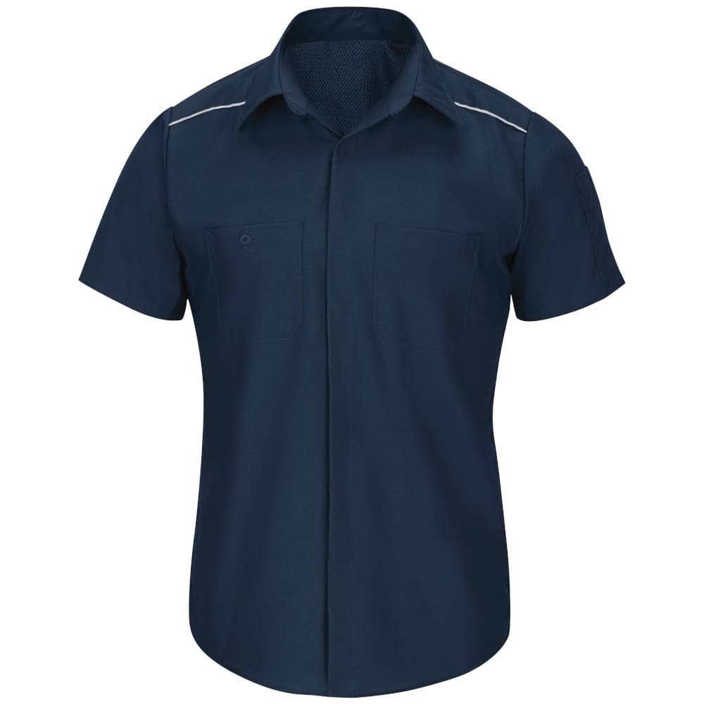 Men's Navy Pro Airflow Work Shirt - Short Sleeve SP4ANV