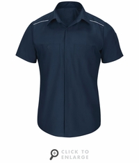 Men's Navy Pro Airflow Work Shirt - Short Sleeve SP4ANV