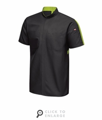 Mens Black/Yellow Short Sleeve Pro+ Work Shirt With Oilblok + MIMIX - SX46BY