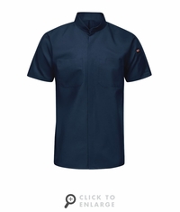 Mens Navy Short Sleeve Pro+ Work Shirt With Oilblok + MIMIX - SX46NV