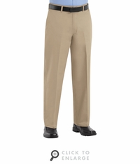 PC44KH Men's Khaki Plain Front Cotton Casual Pant