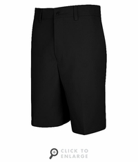 PT26BK Men's Black Plain Front Shorts