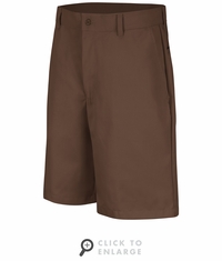 PT26BN Men's Brown Plain Front Shorts