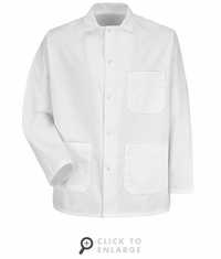 Red Kap 0406 Gripper-Front White Short Butcher Coat