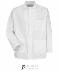 Red Kap 0406WH Gripper-Front White Short Butcher Coat