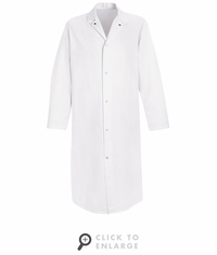 Red Kap 4006WH Gripper-Front Butcher Frock without Pockets