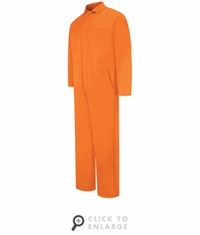 Red Kap CC14OR Orange Cotton Coveralls, Snap Front