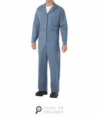 Red Kap CC14PB Postman Blue Cotton Coveralls, Snap Front