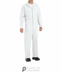 Red Kap CC16WH White Cotton Coveralls Button Front