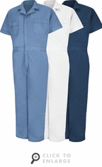 Red Kap CP40 Short Sleeve Poplin Jumpsuit|3 Colors