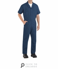 Red Kap CP40NV Navy Short Sleeve Poplin Jumpsuit