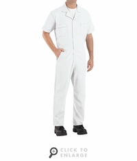 Red Kap CP40WH White Short Sleeve Poplin Jumpsuit