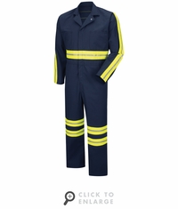 Red Kap CT10EN Enhanced Visibility Twill Action Back Navy Coverall