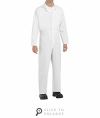 Red Kap CT16WH White Twill Action Back Coverall - No Breast Pocket