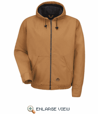 Red Kap JD20BD Blended Zip Front Brown Duck Hooded Jacket
