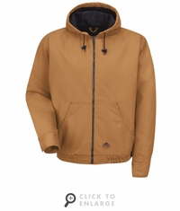 Red Kap JD20BD Blended Zip Front Brown Duck Hooded Jacket