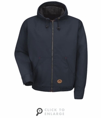 Red Kap JD20ND Blended Zip Front Navy Duck Hooded Jacket