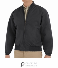 Red Kap JT38BK Men's Black Perma Lined Solid Team Jacket