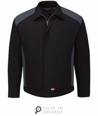 Red Kap JY20BC Men's Black/Charcoal Performance Crew Jacket