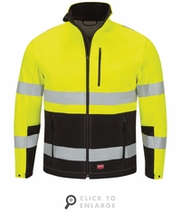 Red Kap JY34HB Hi-Visibility Soft Shell Jacket - ANSI 107 Type R Class 3
