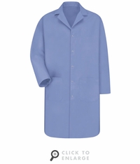 Red Kap KP18LB Men's Lab Coat with Interior Pocket & Gripper Front - Light Blue