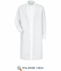 Red Kap KS60 Gripper-Front Spun Polyester Pocketless Butcher Coat with Knit Cuffs - 4-Colors