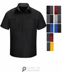 Red Kap Performance Plus Short Sleeve Shop Shirt with OilBlok Technology