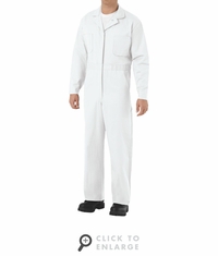 Red Kap Snap Front White Cotton Coverall - CC14WH