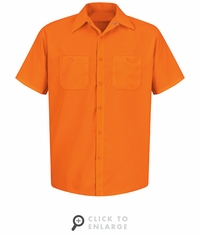 Red Kap SS24OR Short Sleeve Orange Enhanced Visibility Work Shirt