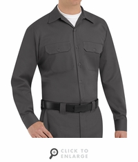 Red Kap ST52CH Men's Long Sleeve Utility Uniform Shirt - Charcoal