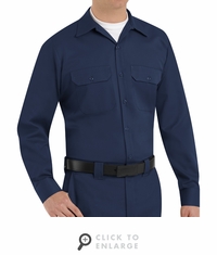 Red Kap ST52NV Men's Long Sleeve Utility Uniform Shirt - Navy