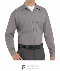 Red Kap ST52SV Men's Long Sleeve Utility Uniform Shirt - Silver