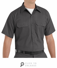 Red Kap ST62CH Men's Short Sleeve Utility Uniform Shirt - Charcoal
