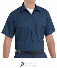 Red Kap ST62NV Men's Short Sleeve Utility Uniform Shirt - Navy