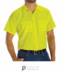 Red Kap SY24YE Short Sleeve Enhanced Visibility Ripstop Work Shirt