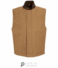 Red Kap VD22BD Blended Brown Duck Insulated Snap Front Vest