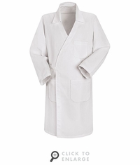 Red Kap WS50 White Unisex Spun Polly Butcher Wrap w/ Exterior Pocket
