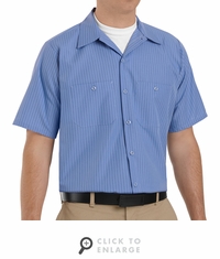SB22 Short Sleeve Industrial Blue Stripe Shirt
