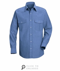 SC14LB Long Sleeve Light Blue Western Style Uniform Shirt