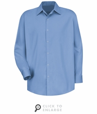 SC16LB Long Sleeve Light Blue Pocketless Gripper 100% Cotton Shirt