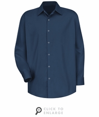 SC16NV Long Sleeve Navy Pocketless Gripper 100% Cotton Shirt