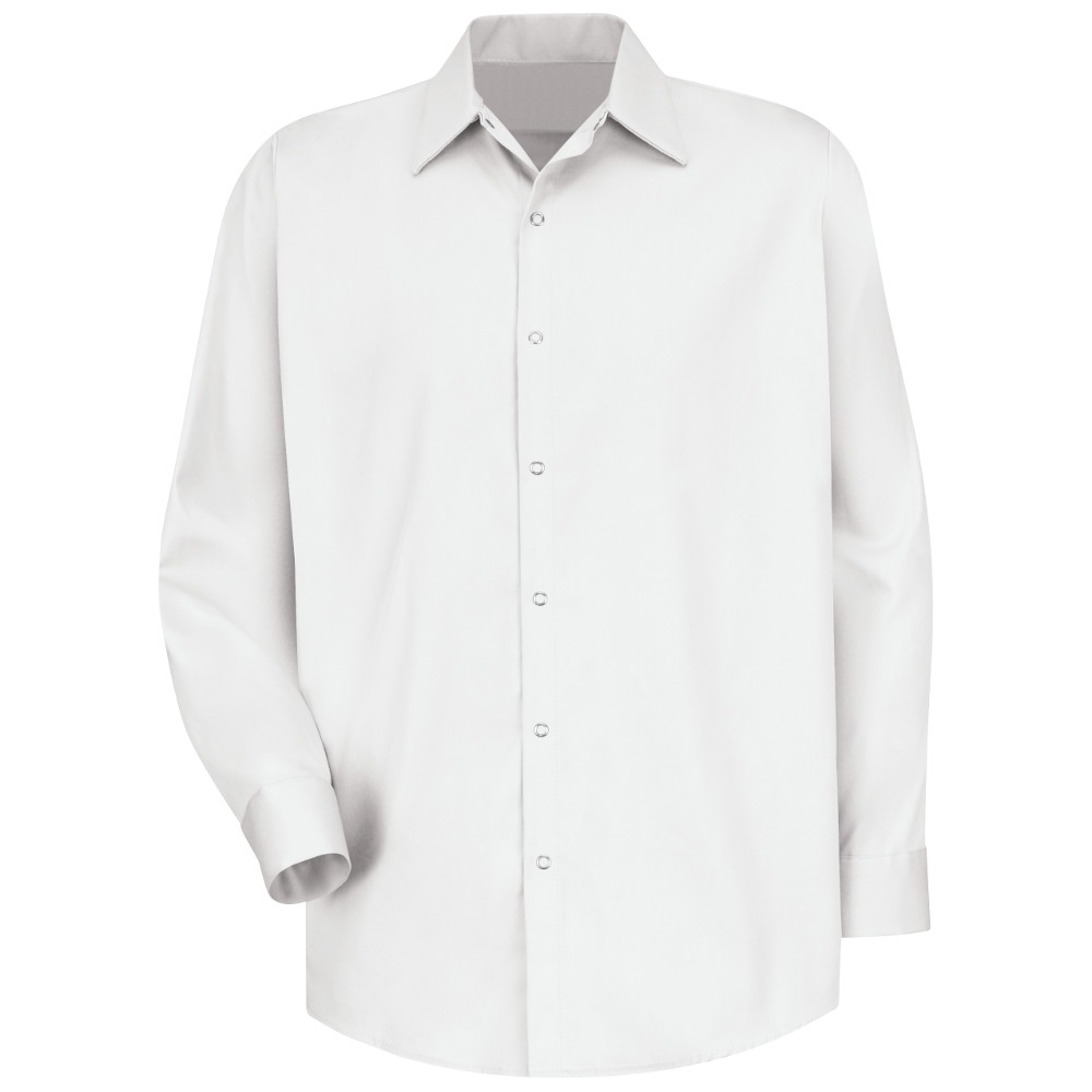 pocketless white dress shirts Red Kap SC16 Men's Long Sleeve Specialized Cotton Work Shirt White 2XL