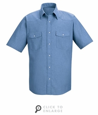 SC24LB Short Sleeve Light Blue Western Style Uniform Shirt