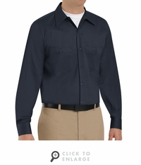 SC30DN Long Sleeve Dark Navy Wrinkle Resistant Cotton Shirt