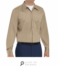SC30KH Long Sleeve Khaki Wrinkle Resistant Cotton Shirt