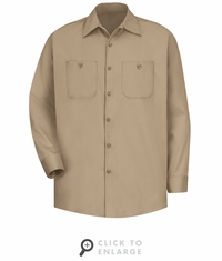 SC30KH Long Sleeve Khaki Wrinkle Resistant Cotton Shirt