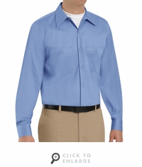 SC30LB Long Sleeve Light Blue Wrinkle Resistant Cotton Shirt