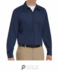SC30NV Long Sleeve Navy Wrinkle Resistant Cotton Shirt
