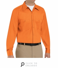 SC30OR Long Sleeve Orange Wrinkle Resistant Cotton Shirt